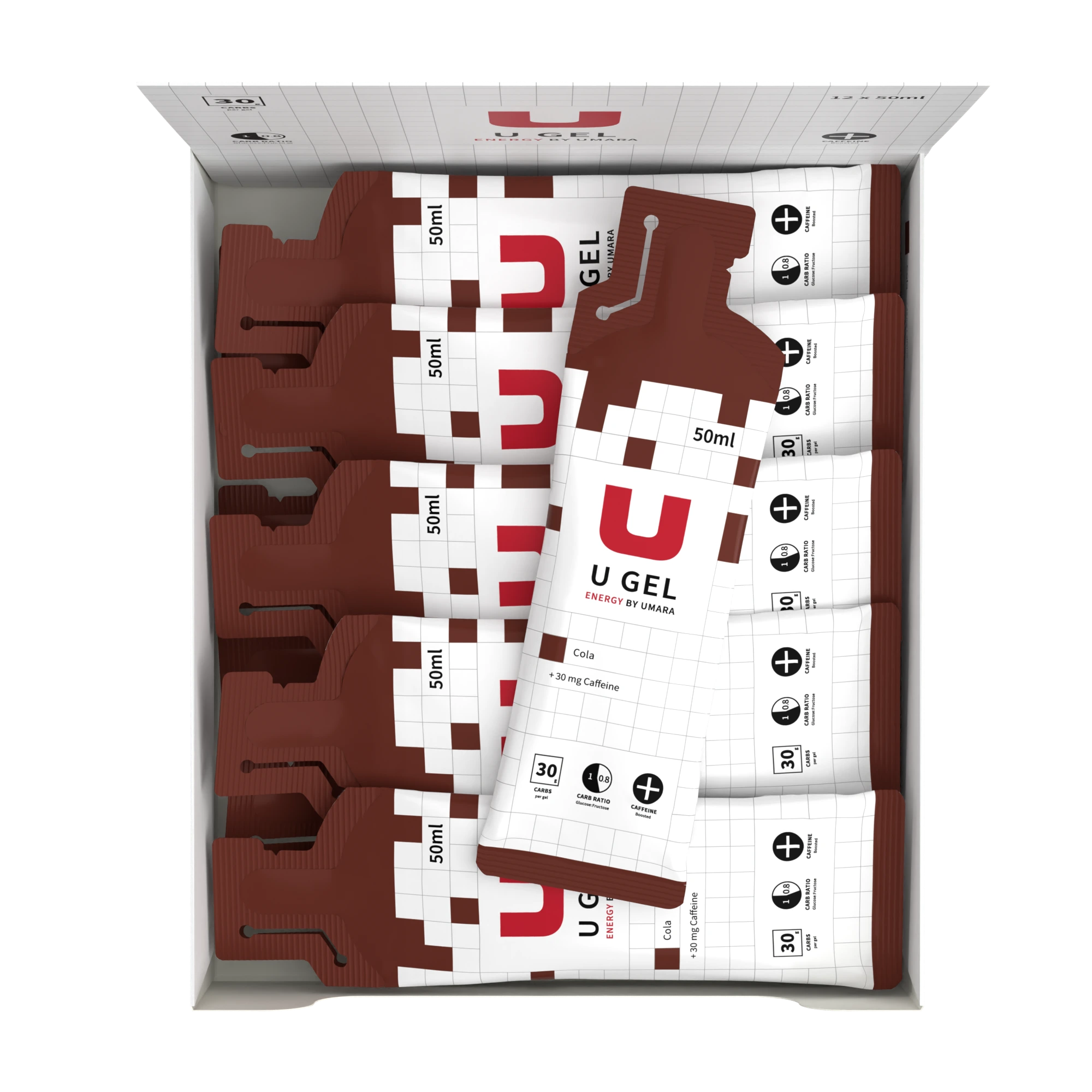 U Gel (30g hiilihydraatteja) - Cola + kofeiini (12 kpl)