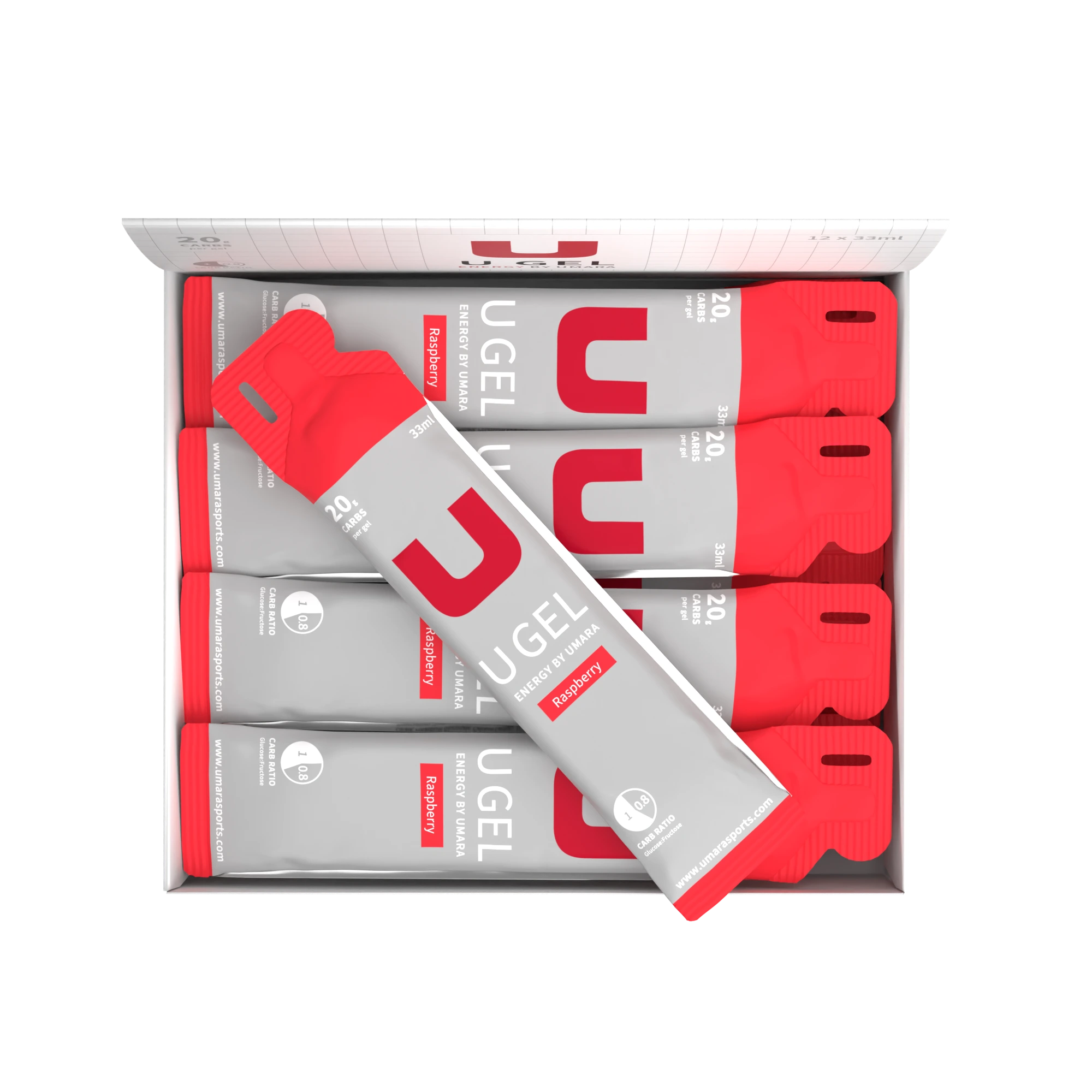 U Gel (20 g Carbs) - DISCONTINUED MODEL Raspberry (12-pack)