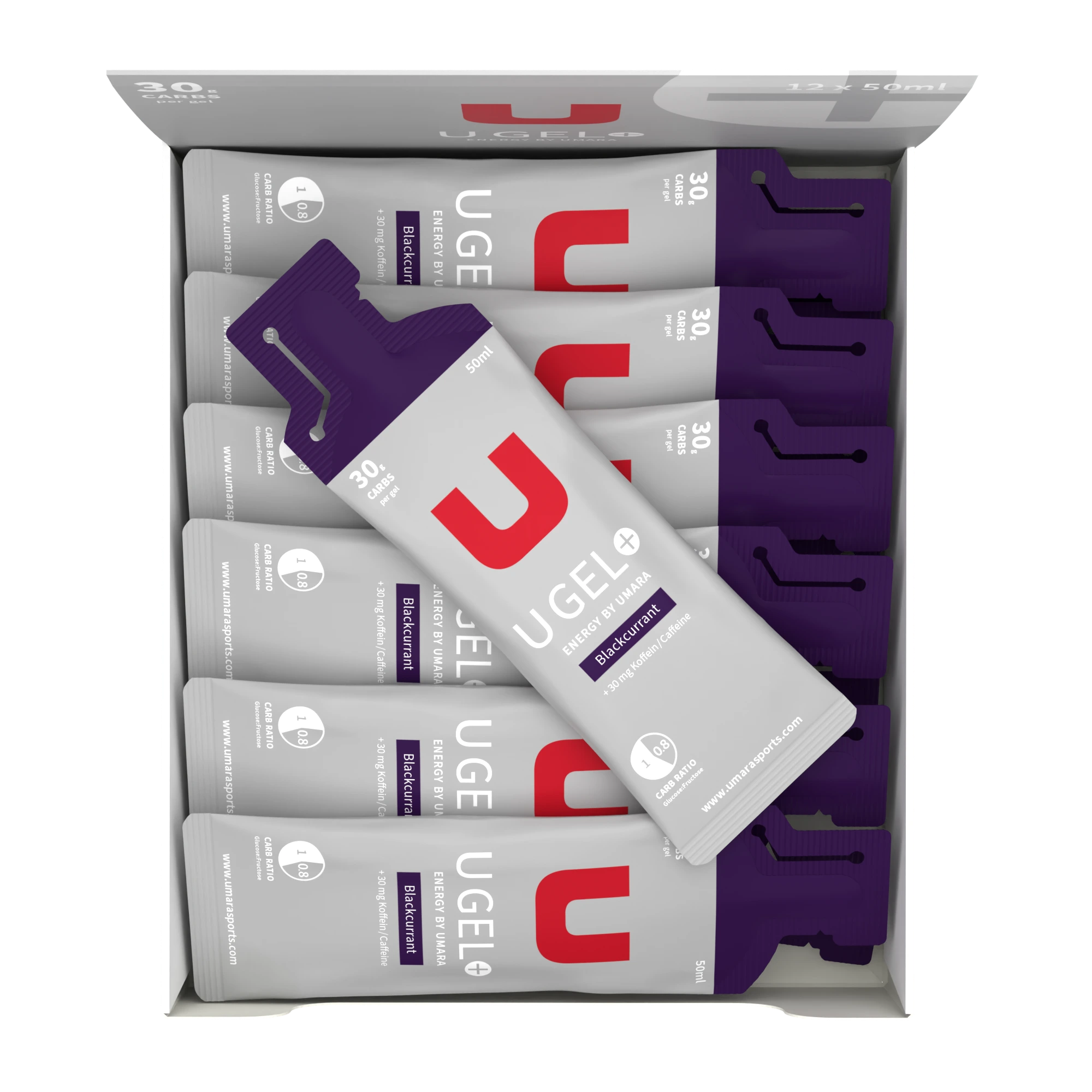 U Gel (30g Carbs) Blackcurrant + Caffeine (12-pack)